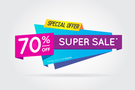 Sale Sign Banner Poster ready for Web and Print. Vector. Super, Mega, Huge Sale with Special Offerのイラスト素材