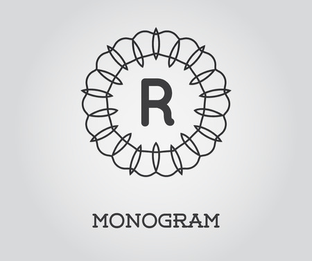 Monogram Design Template with Letter Vector Illustration Premium Elegant Qualityのイラスト素材