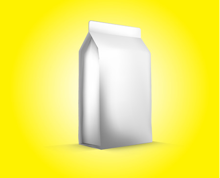 Vector Blank White Foil Food Packaging llustration Isolated Mock Up Template Package Ready For Custom Designのイラスト素材