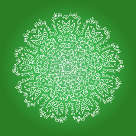 Ethnic Psychedelic Fractal Mandala Vector Meditation looks like Snowflakeのイラスト素材