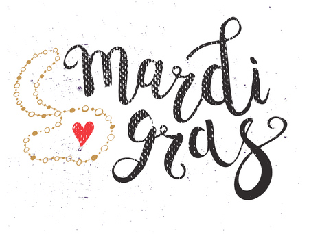 Carnival Mardi Gras Brush Pen Sign. Mardi Gras Calligraphicのイラスト素材