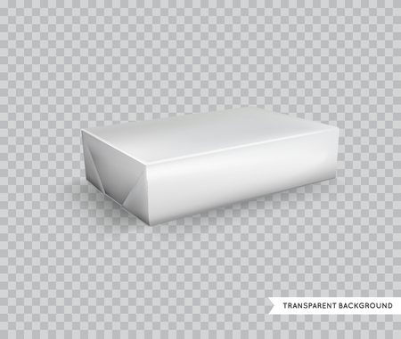 Vector Blank White Foil Food Packaging llustration Isolated Mock Up Template Package Ready For Custom Designのイラスト素材