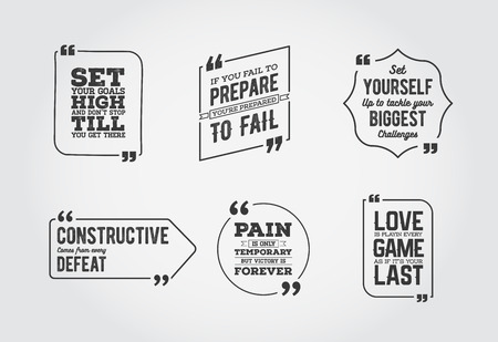 Typographic Quote Template Bubble. Template Vector Set.のイラスト素材