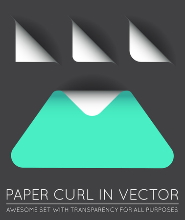 Vector Triangle with Paper Curl with Shadow Isolated Set.のイラスト素材