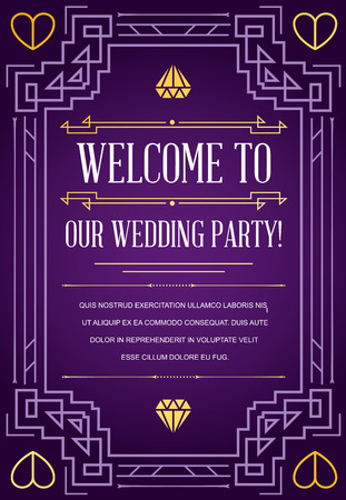 Great Quality Style Invitation in Art Deco or Nouveau Epoch 1920's Gangster Era Style Vectorのイラスト素材