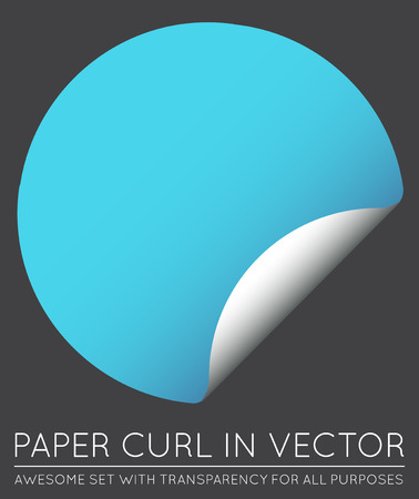 Vector Sticker with Paper Curl with Shadow Isolated.のイラスト素材