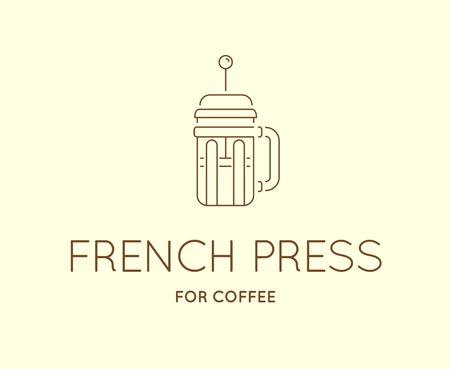 Vector Coffee Accessories Icon with Letterのイラスト素材