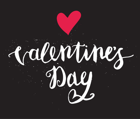 Happy Valentines Day Hand Drawing Pen Brush Lettering. Vector.のイラスト素材