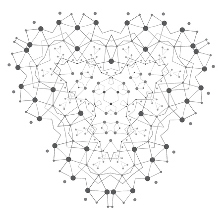 Vector Shape, Molecular Structure with Lines and Dotsのイラスト素材