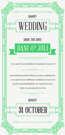Great Quality Style Invitation in Art Deco or Nouveau Epoch 1920's Gangster Era Style Vectorのイラスト素材