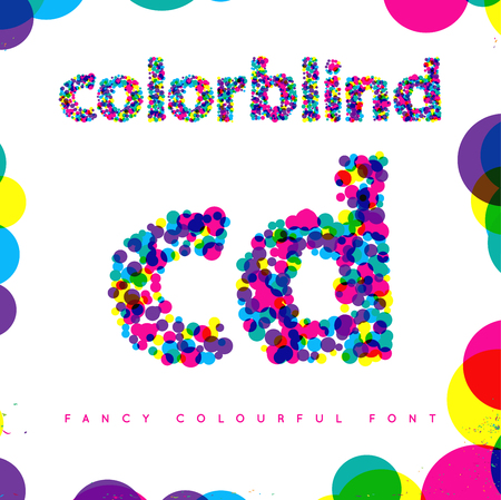 Set of Colorblind Style Font in Vector. Fresh trendy colors.のイラスト素材
