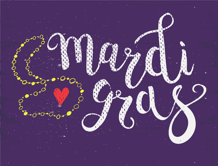 Carnival Mardi Gras Brush Pen Sign. Mardi Gras Calligraphicのイラスト素材