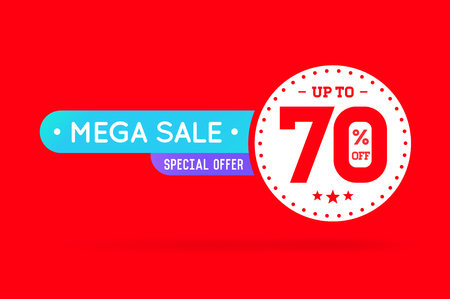 Sale Sign Banner Poster ready for Web and Print. Vector. Super, Mega, Huge Sale with Special Offerのイラスト素材