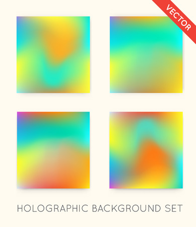 Set of Holographic Trendy Backgrounds. Can be used for Cover, Book, Print, Fashion.のイラスト素材