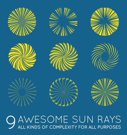 Set of Sunburst Vector Rays of Sunのイラスト素材