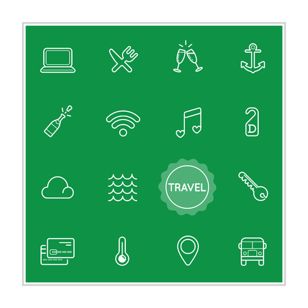 Set of Travel Holiday Vector Illustration Elementsのイラスト素材