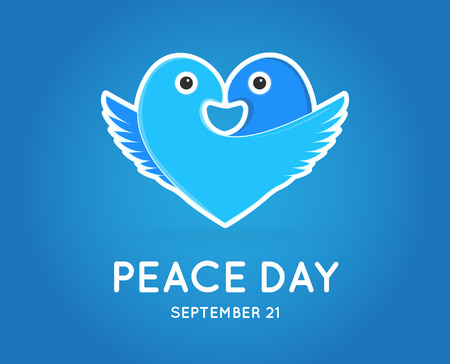International Peace Day with Dove. Vector.のイラスト素材