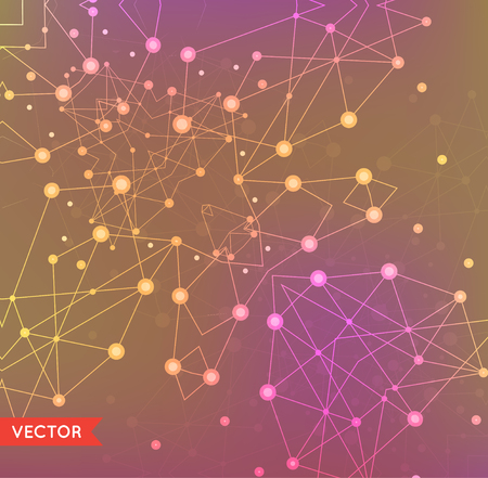 Abstract Background with Particles Structure of Molecule Genetic and Chemical Compounds. Space and Constellations. Science and Connection Concept. Social Network.のイラスト素材