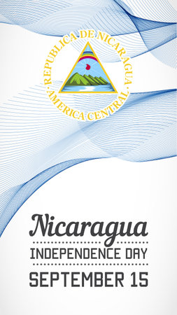 National Day Vertical Banner of the Country in Blending Lines Style Vector with Dateのイラスト素材