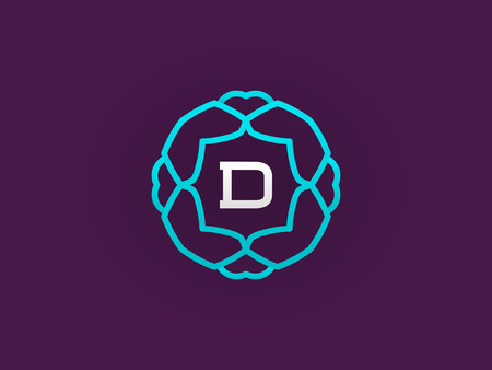 Monogram Template with Vector Letterのイラスト素材