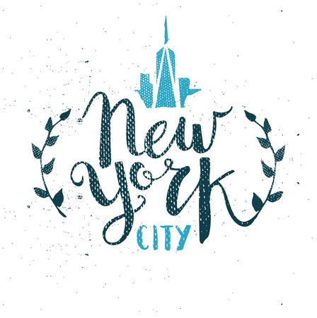 New York City Template Hand Drawn Calligraphy Pen Brush Vectorのイラスト素材