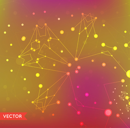 Abstract Background with Particles Structure of Molecule Genetic and Chemical Compounds. Space and Constellations. Science and Connection Concept. Social Network.のイラスト素材