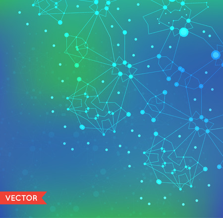Abstract Background with Particles Structure of Molecule Genetic and Chemical Compounds. Space and Constellations. Science and Connection Concept. Social Network.のイラスト素材