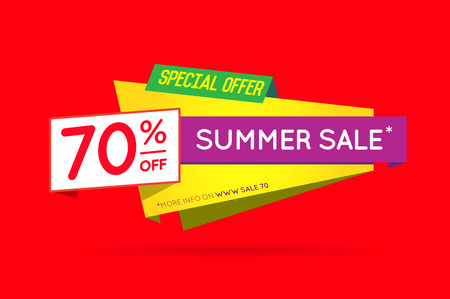 Summer Sale Sign Banner Poster ready for Web and Print. Vector. Super, Mega, Huge Sale with Special Offerのイラスト素材