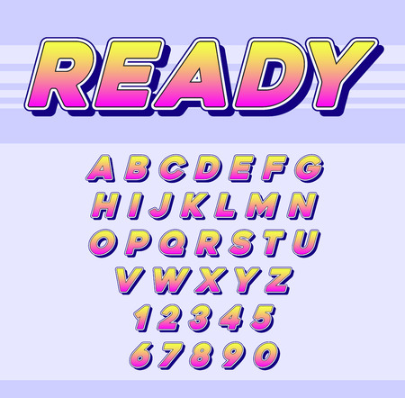 Vector Speed Racing Sport Italic Font with Letters and Numbersのイラスト素材