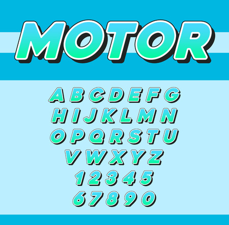 Vector Speed Racing Sport Italic Font with Letters and Numbersのイラスト素材