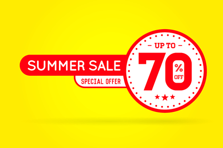 Summer Sale Sign Banner Poster ready for Web and Print. Vector. Super, Mega, Huge Sale with Special Offerのイラスト素材