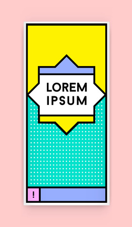 Visual identity in Trendy New Fat Line Style Geometric Design in Retro Style with Fresh Old School Colours with Fictitious names and textのイラスト素材