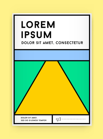 Visual identity in Trendy New Fat Line Style Geometric Design in Retro Style with Fresh Old School Colours with Fictitious names and textのイラスト素材