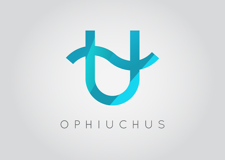 Ophiuchus Constellation. Detailed Stylish Zodiac Icon. Modern Style Drawing. Vector Illustration.のイラスト素材