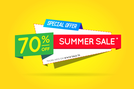 Summer Sale Sign Banner Poster ready for Web and Print. Vector. Super, Mega, Huge Sale with Special Offerのイラスト素材