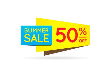 Summer Sale Sign Banner Poster ready for Web and Print. Vector. Super, Mega, Huge Sale with Special Offerのイラスト素材
