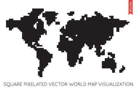 Vector Flat World Map Infographic. Map of the World.のイラスト素材