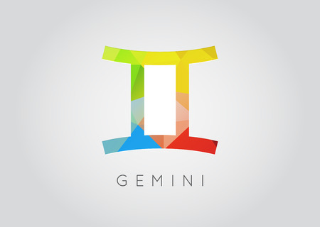 Gemini Constellation. Detailed Stylish Zodiac Icon. Modern Style Drawing. Vector Illustration.のイラスト素材