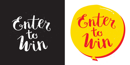Enter to Win Vector Sign Setのイラスト素材