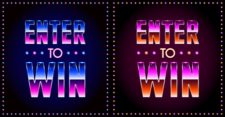 Enter to Win Vector Sign Setのイラスト素材
