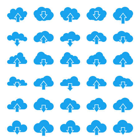Cloud icons Set, vector illustration, pictogramのイラスト素材