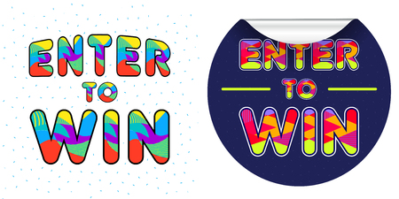 Enter to Win Vector Sign Setのイラスト素材