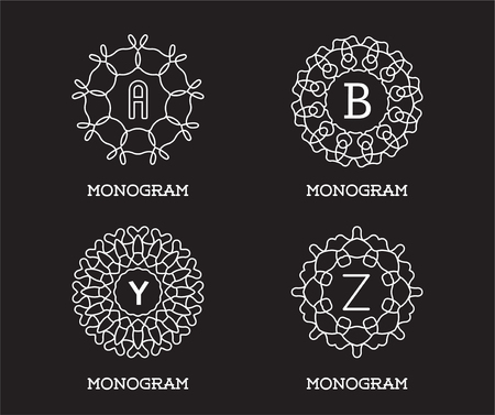 Set of Monogram Design Template. Letter Vector Illustration Premium Elegant Quality. Collection Pack.のイラスト素材