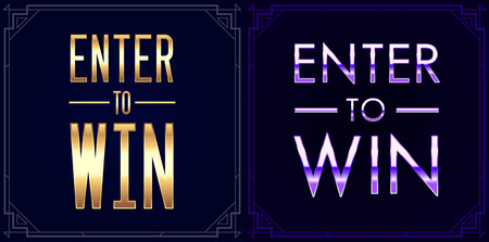 Set of Enter to Win Sweepstakes Vector Signsのイラスト素材