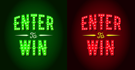 Enter to Win Vector Sign Setのイラスト素材