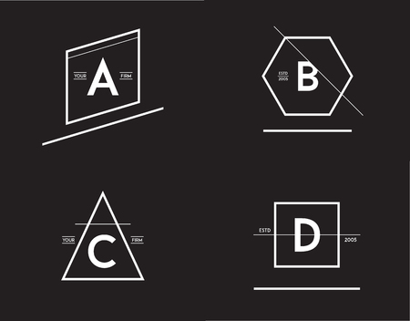 Set of Minimal Geometric Lined Template for Hipster Identity in Vectorのイラスト素材