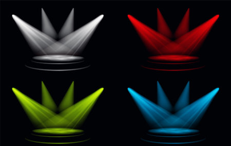 Set of Vector Light Effect Spotlight. Editable.