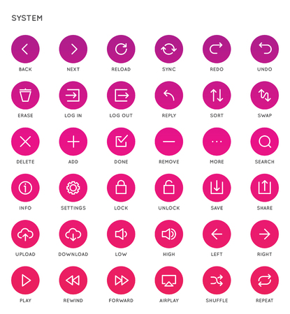 System User Interface (UI) Vector Icon Set. High Quality Minimal Lined Icons for All Purposes.のイラスト素材