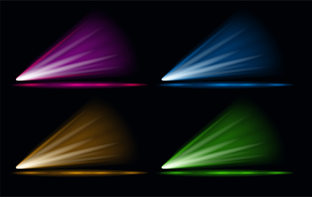 Set of Vector Light Effect Spotlight. Editable.のイラスト素材
