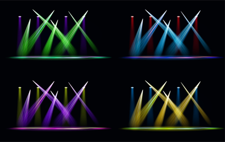 Set of Vector Light Effect Spotlight. Editable.のイラスト素材